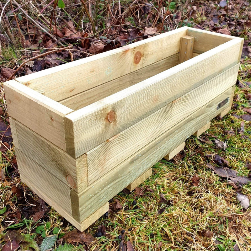 Handmade Wooden Garden Planter Box – Rustic Raised Planting Trough for Flowers & Herbs