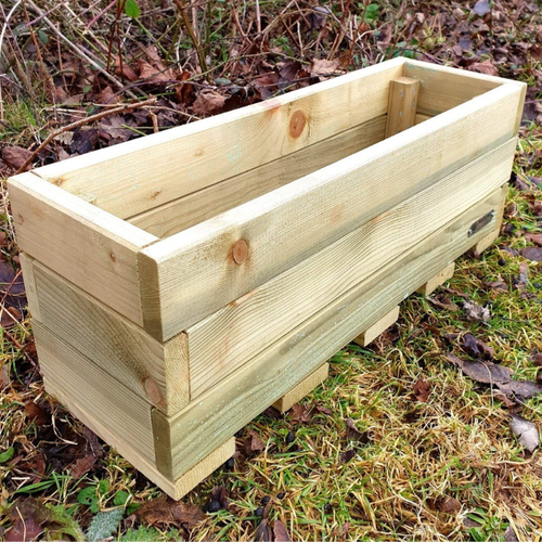 Handmade Wooden Garden Planter Box – Rustic Raised Planting Trough for Flowers & Herbs
