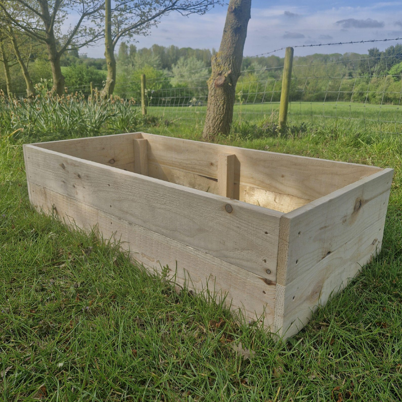 Handmade Wooden Raised Garden Planter – Rustic Outdoor Planter Box for Flowers & Vegetables