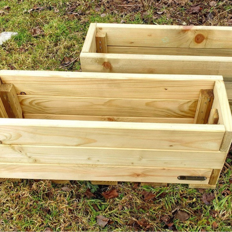Handmade Wooden Garden Planter Box – Rustic Raised Planting Trough for Flowers & Herbs