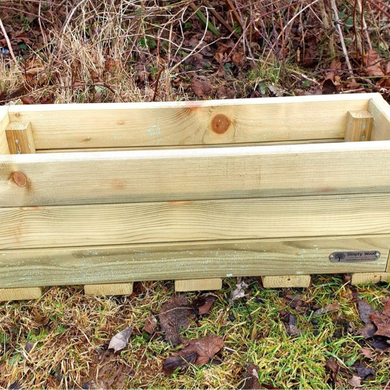 Handmade Wooden Garden Planter Box – Rustic Raised Planting Trough for Flowers & Herbs