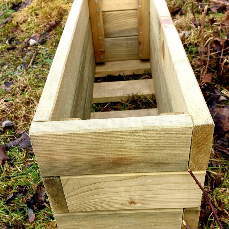 Handmade Wooden Garden Planter Box – Rustic Raised Planting Trough for Flowers & Herbs