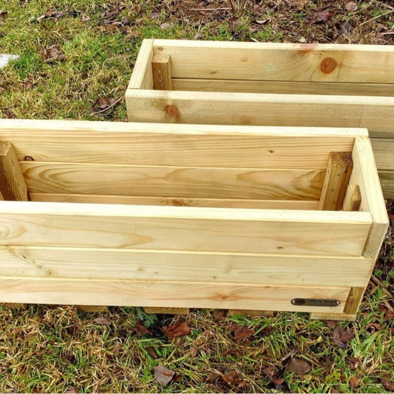 Handmade Wooden Garden Planter Box – Rustic Raised Planting Trough for Flowers & Herbs