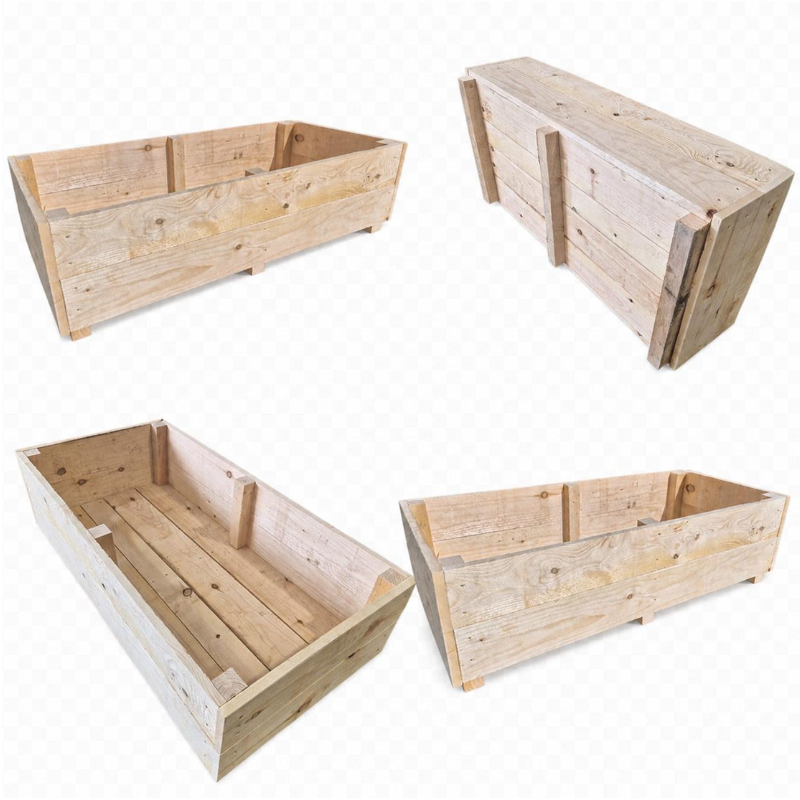 Handmade Wooden Raised Garden Planter – Rustic Outdoor Planter Box for Flowers & Vegetables