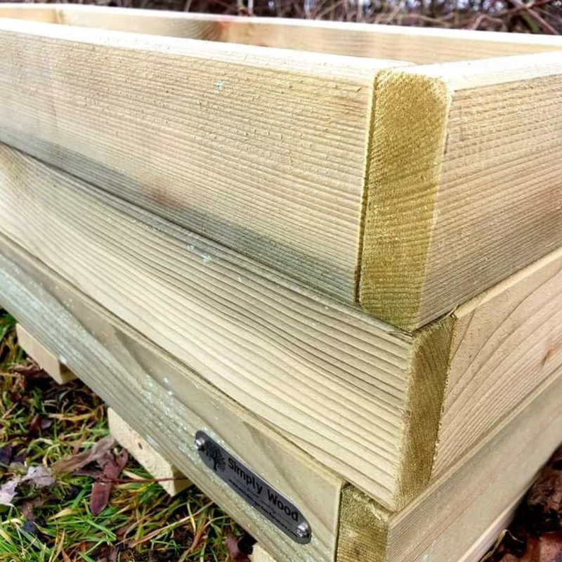 Handmade Wooden Garden Planter Box – Rustic Raised Planting Trough for Flowers & Herbs
